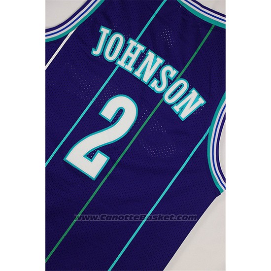 Maglia Charlotte Hornets Larry Johnson #2 Retro Viola